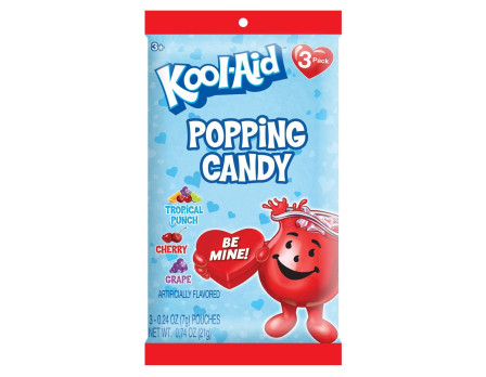 Kool-Aid Valentine 3Pk. Popping Candy Peg Bag .74oz.