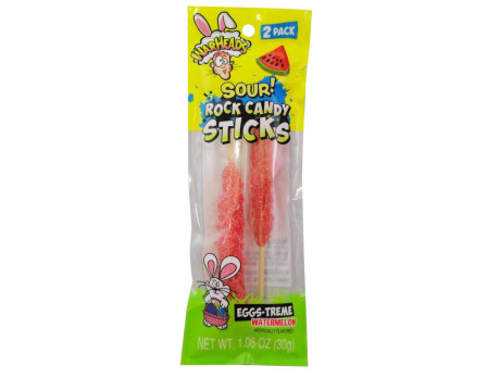 Warheads Easter SOUR 2Pk. Rock Candy Sticks Peg Bag 1.06oz.