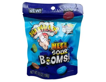 Warheads SOUR BOOMS Fruit Chew Peg Bag 5.5oz.