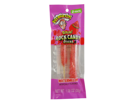 Warheads Valentine 2Pk. SOUR Rock Candy Sticks Peg Bag 1.06oz.
