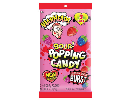 Warheads Warheads Valentine SOUR 3Pk. Popping Candy Peg Bag .74oz.