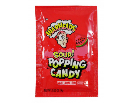 Waheads Warheads SOUR Watermelon Popping Candy Single Pouch .33oz. 