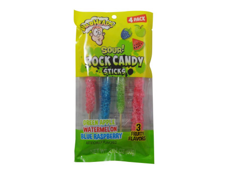 Warheads Warheads SOUR 4Pk. Rock Candy Sticks Peg Bag 2.12oz.