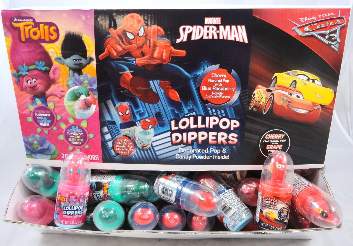 Disney Licensed Lollipop Dipper Power Panel - Trolls, Spider-Man & Cars 3