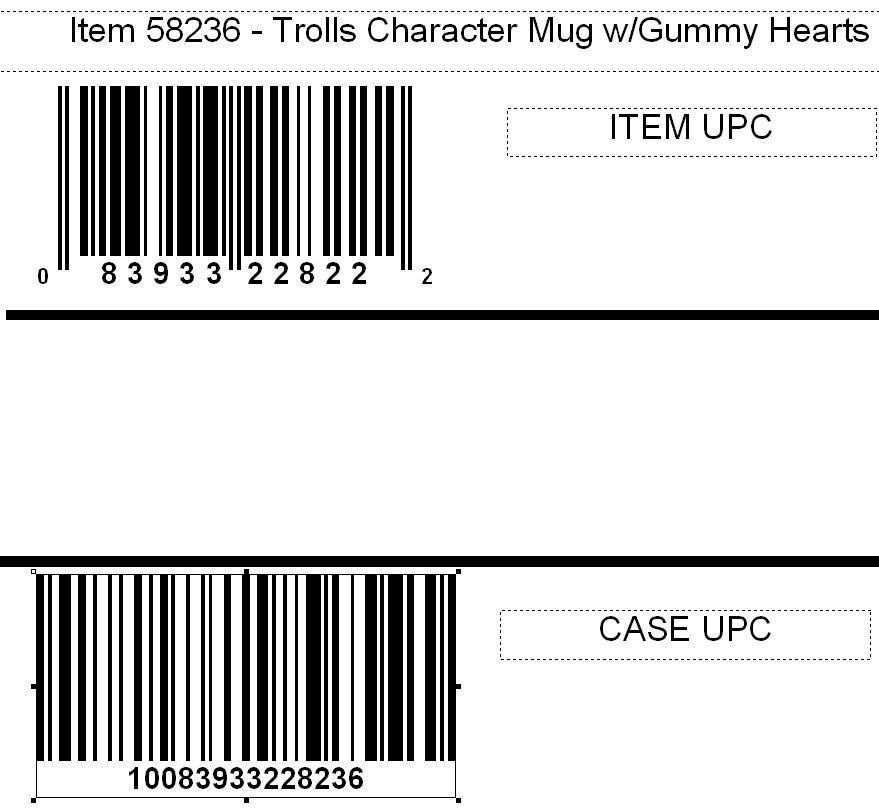  Trolls 3D Character Mug with Gummy Heart Box 