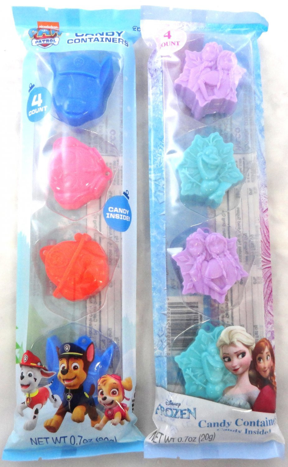  Frozen & Nickelodeon Paw Patrol 4ct. Candy Character Containers 