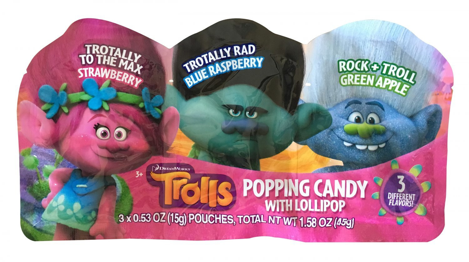  Trolls 3Pk. Popping Candy