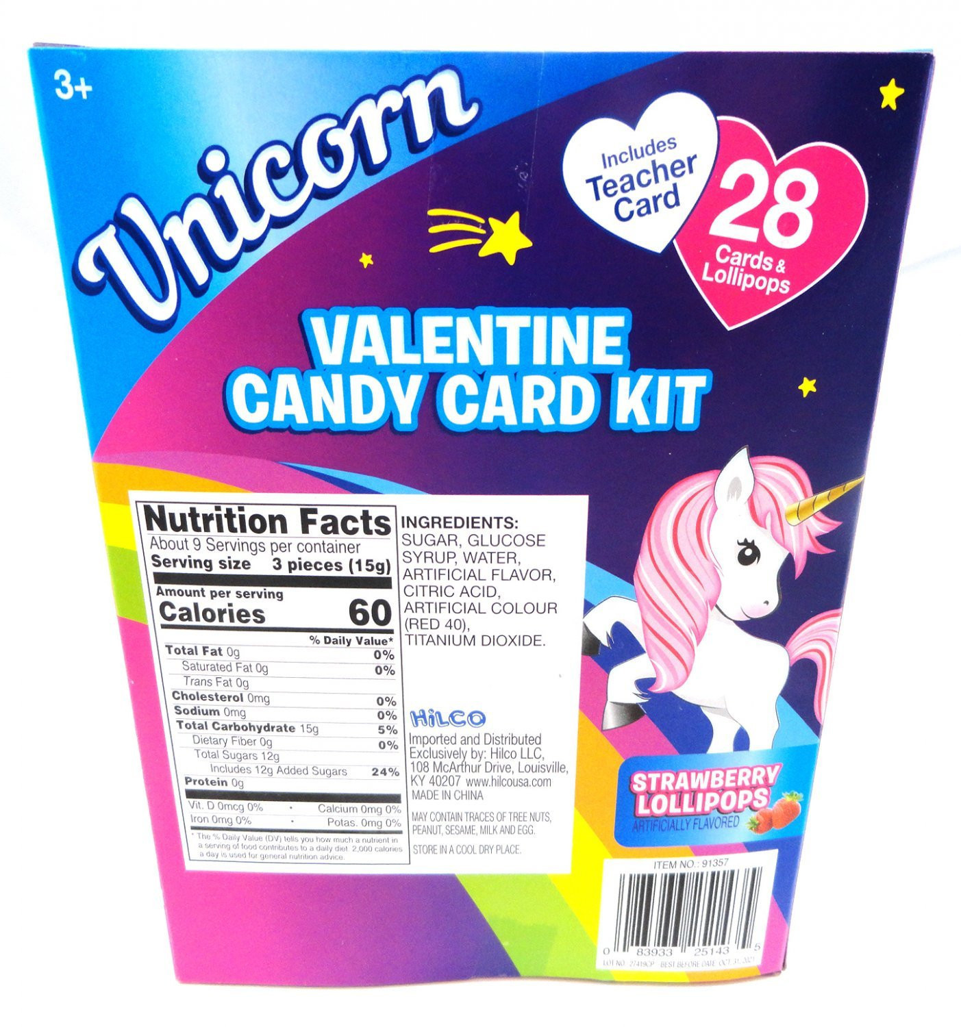 Hilco Unicorn 28Ct. Lollipop & Card Kit