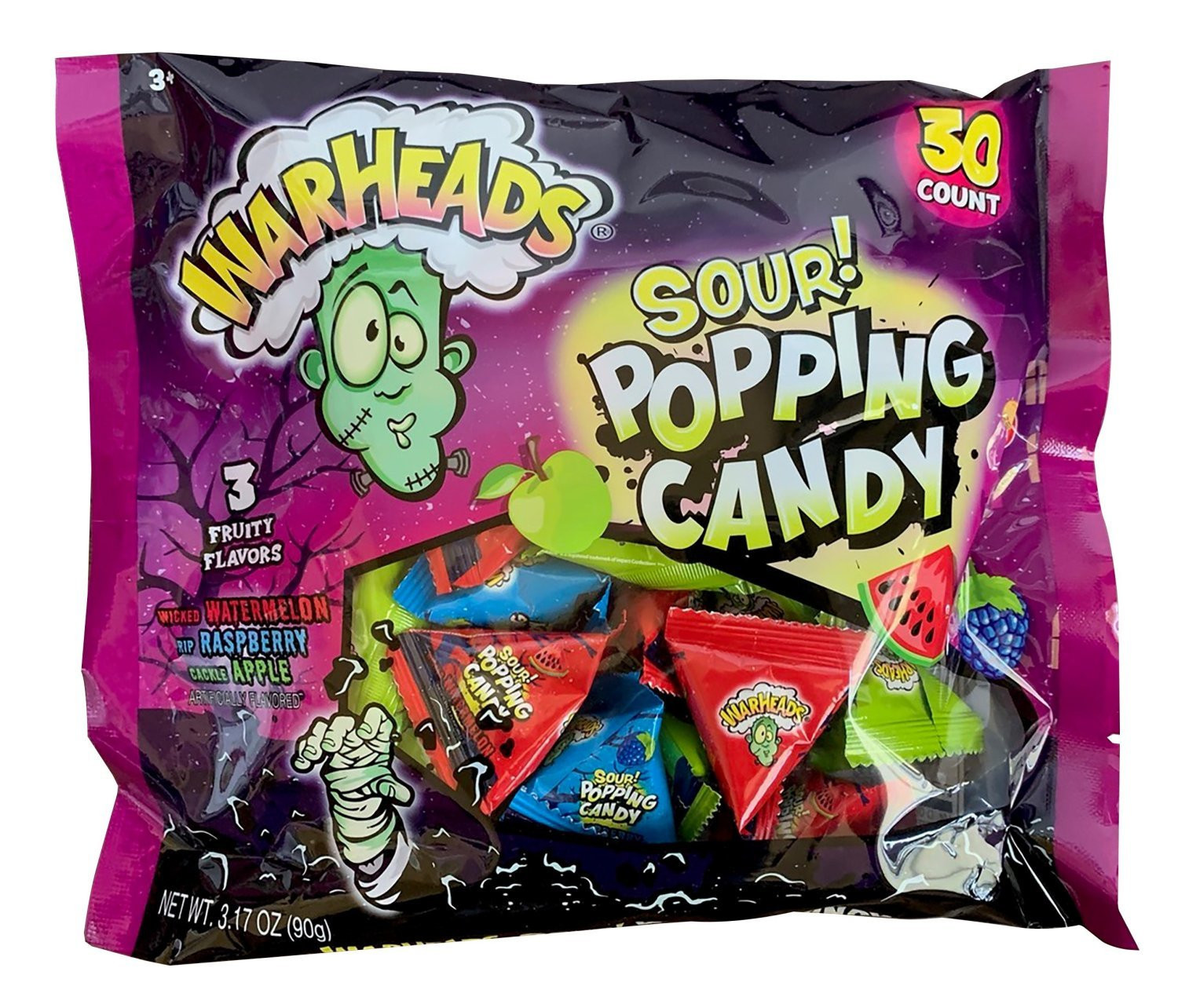 Waheads Warheads Halloween 30ct. Popping Candy Laydown Bag 3.17oz.
