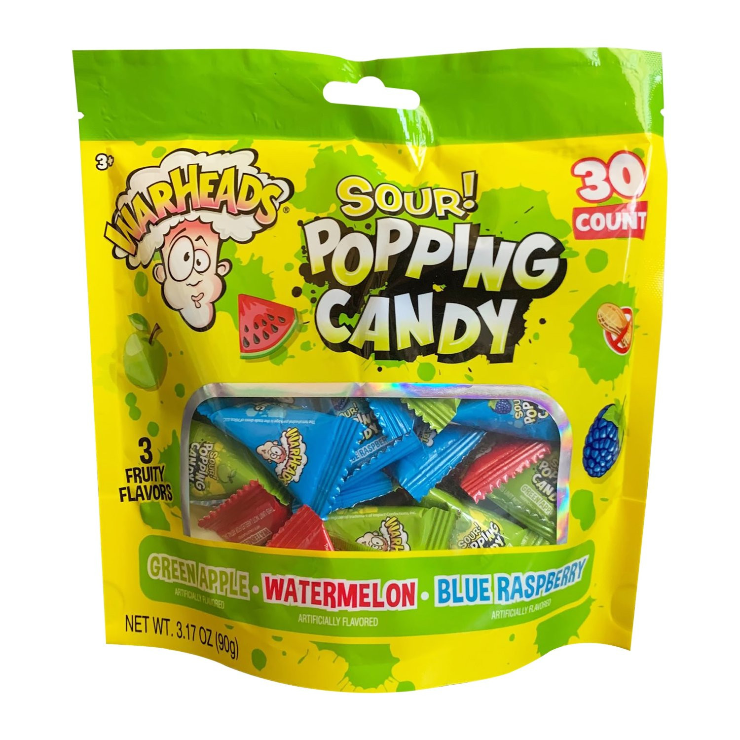 WarHeads WarHeads 30ct. Popping Candy Gusset Bag 3.17oz. 