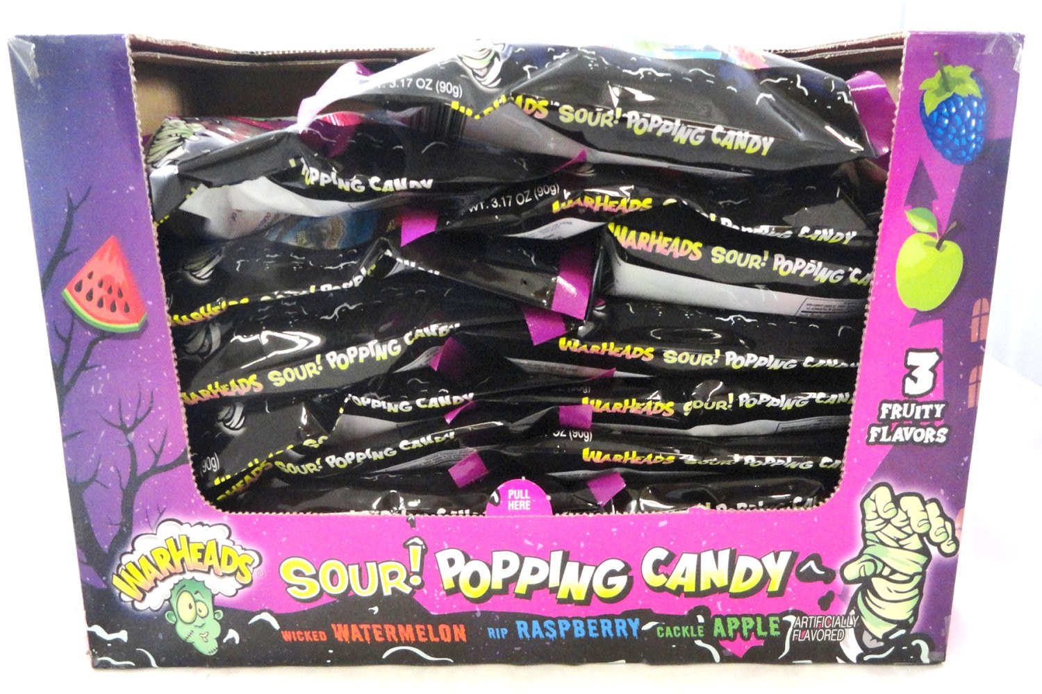 Waheads Warheads Halloween 30ct. Popping Candy Laydown Bag 3.17oz.