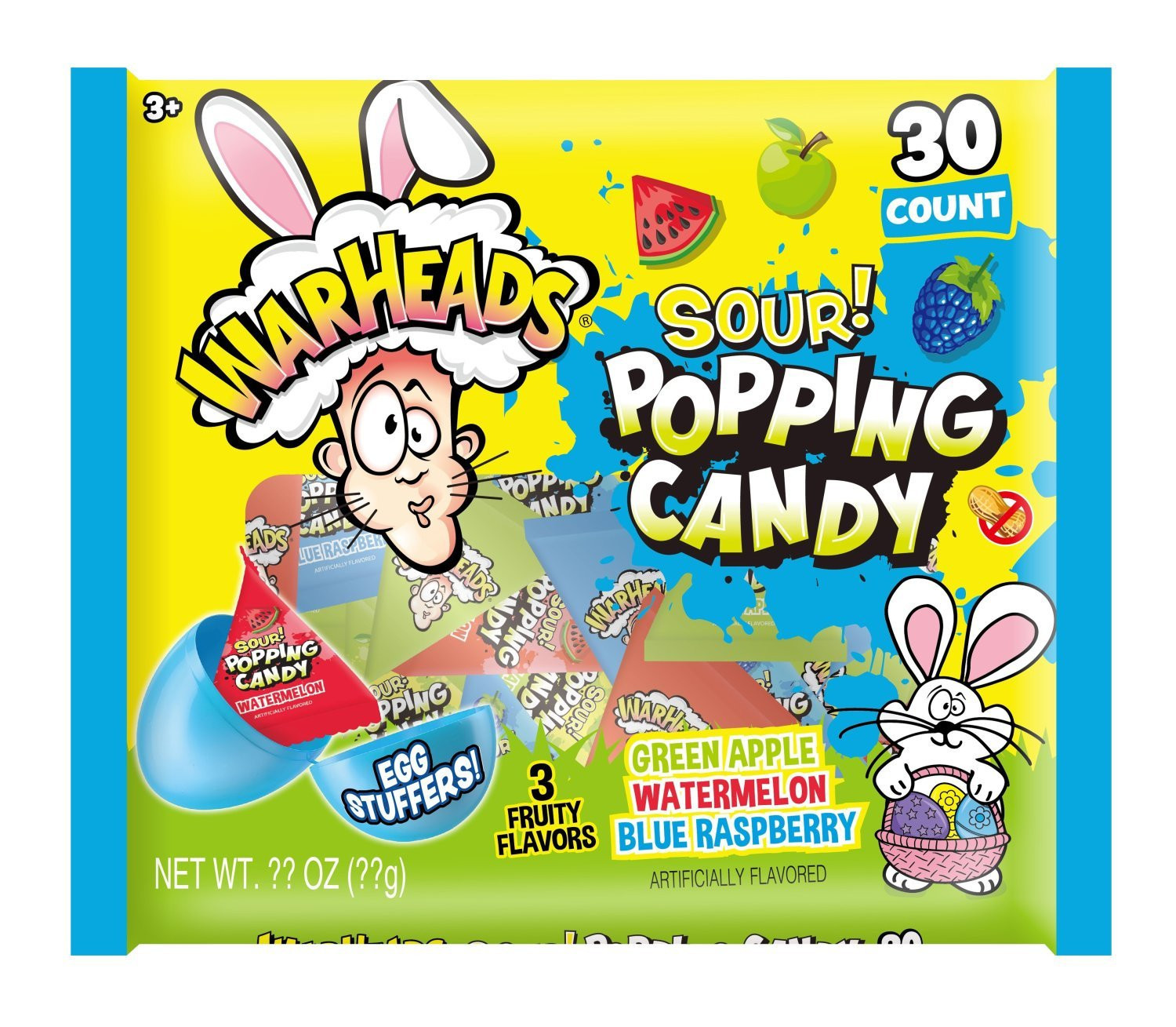 WarHeads WarHeads Easter SOUR 30ct. Popping Candy Laydown Bag 3.17oz.