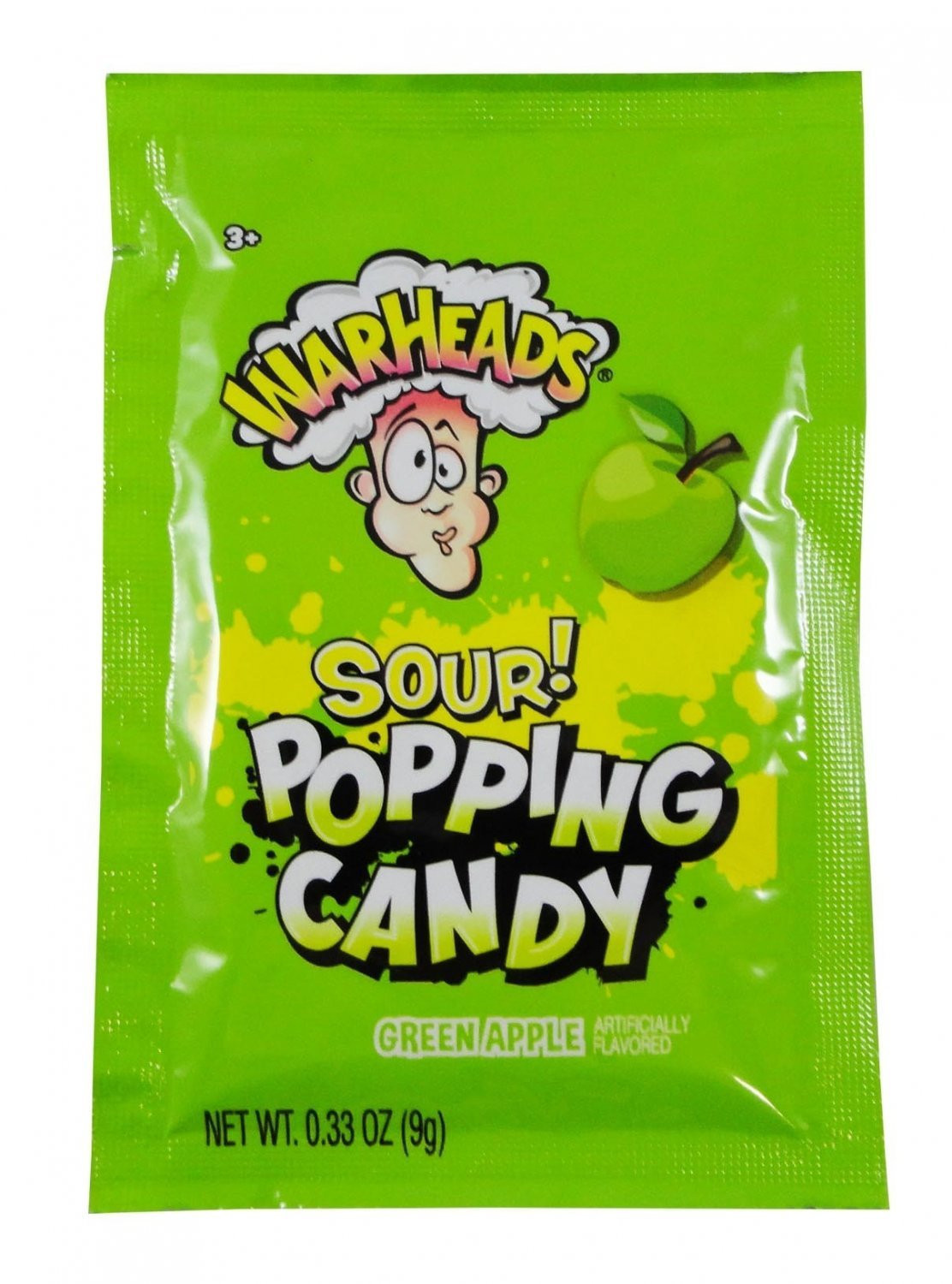 Waheads Warheads SOUR Green Apple Popping Candy Single Pouch .33oz. 