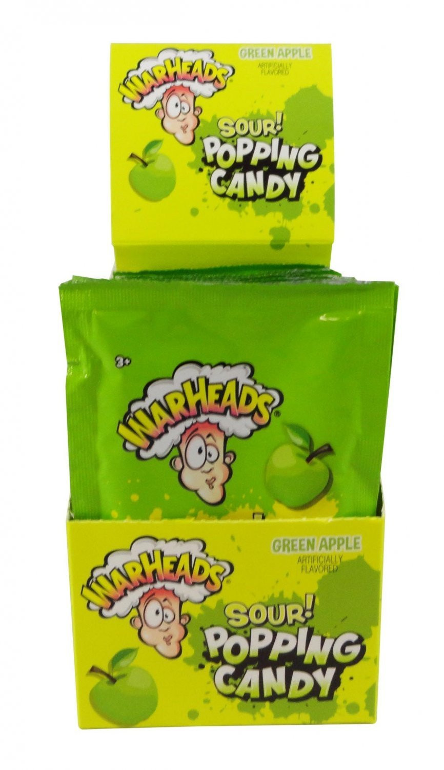 WarHeads WarHeads SOUR Green Apple Popping Candy Single Pouch .33oz. 