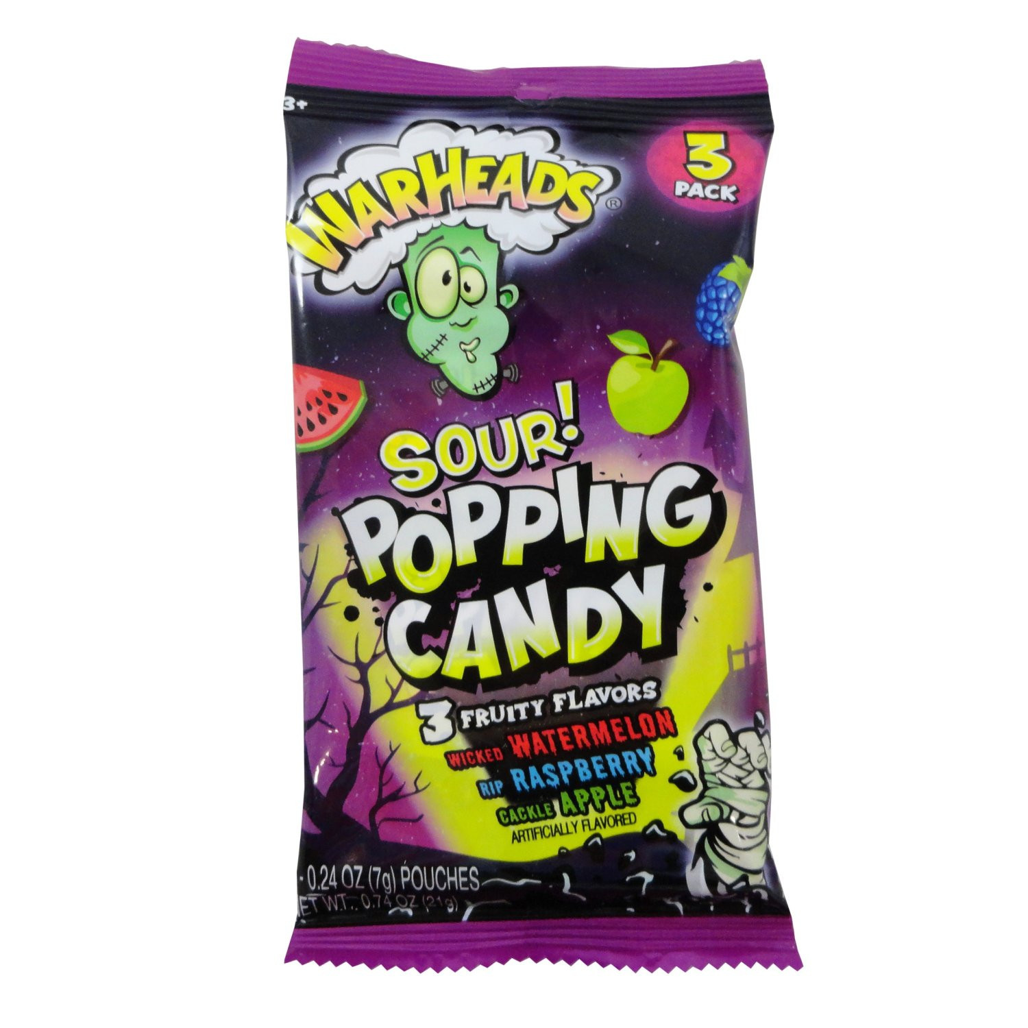 Waheads Warheads Halloween 3Pk. Popping Candy .74oz.
