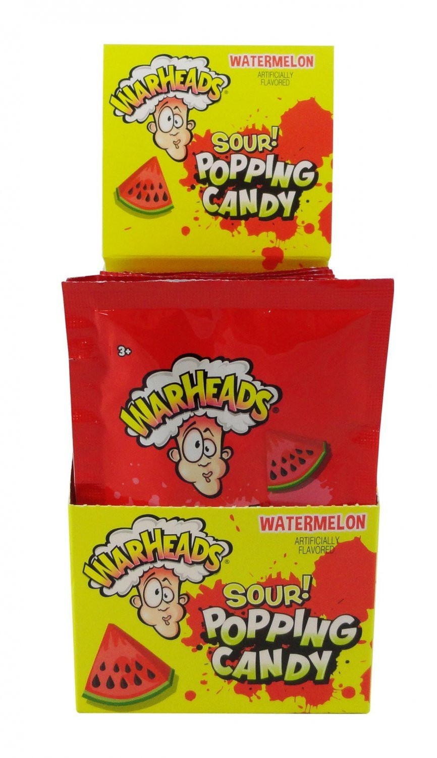 Waheads Warheads SOUR Watermelon Popping Candy Single Pouch .33oz. 