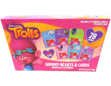 Trolls Valentine 28Ct. Gummy & Card Kit
