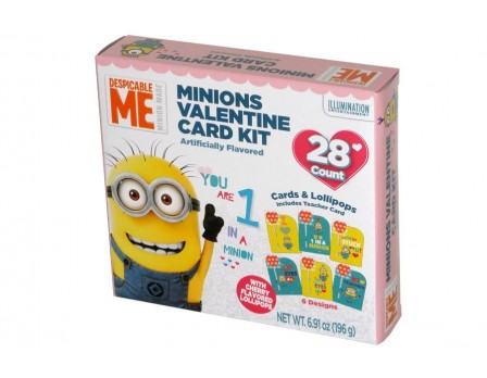 Minions Valentine 28ct. Pop & Card Kit