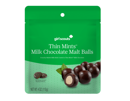 Girl Scouts Thin Mint Malted Milk Balls Gusset Bag 4oz. 