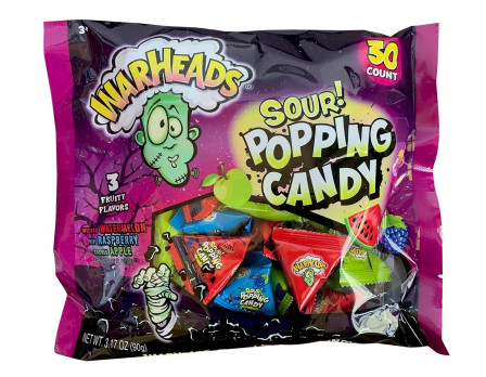 Waheads Warheads Halloween 30ct. Popping Candy Laydown Bag 3.17oz.