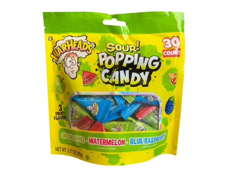 Waheads Warheads 30ct. Popping Candy Gusset Bag 3.17oz. 