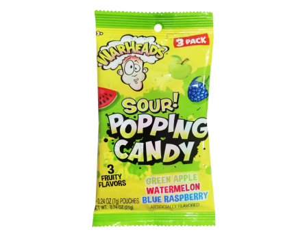 Warheads Warheads 3Pk. SOUR Popping Candy Peg Bag .74oz.