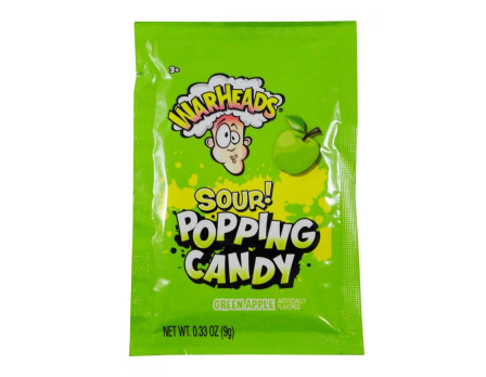 Waheads Warheads SOUR Green Apple Popping Candy Single Pouch .33oz. 