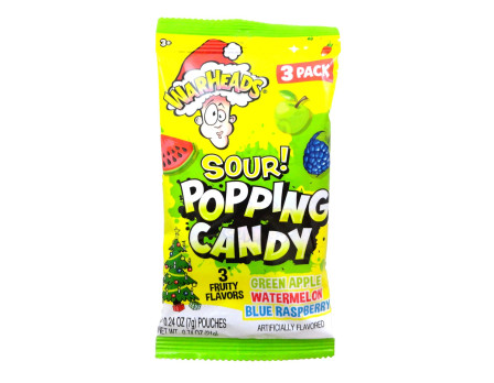 Warheads Warheads Christmas SOUR 3PK. Popping Candy Peg Bag .74oz.