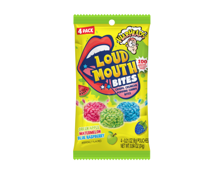 Warheads SOUR 4ct. Loud Mouth Bites Peg Bag .84oz.