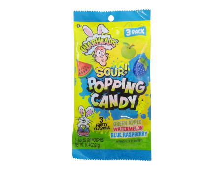 Waheads Warheads Easter SOUR 3Pk. Popping Candy Peg Bag .74oz.