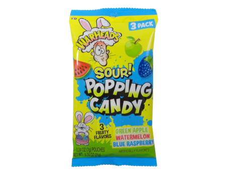 Waheads Warheads Easter SOUR 3Pk. Popping Candy Peg Bag .74oz.