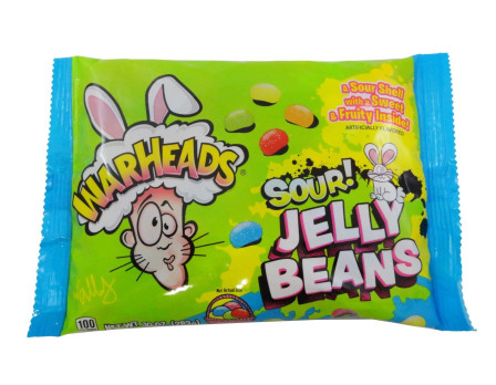 Waheads Warheads Easter  SOUR Jelly Beans Laydown Bag 10oz