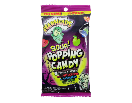 Warheads HA SOUR 4Pk. Popping Candy Peg Bag .98oz.