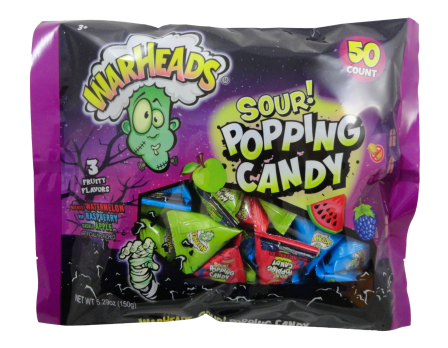 Warheads HA 50ct. Popping Candy Laydown Bag 5.29oz. 